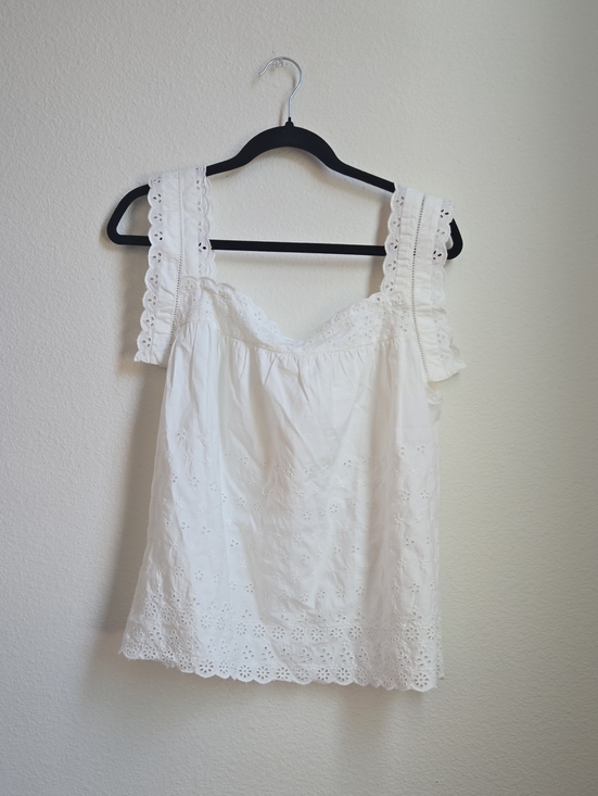 Gap x DOEN Tops - GAP x Doen White Eyelet Square-Neck Camisole